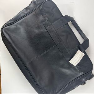 JOSEPH ABBOUD Mens Black Leather Business Laptop Messenger Courier Bag MSRP $199